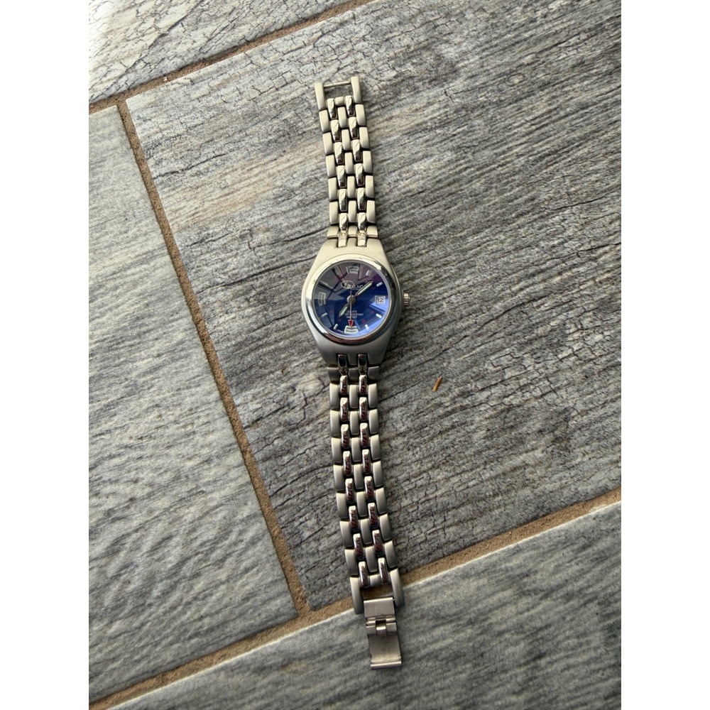 BUM Equipment Watch Blue Dial Date 377 BUE 3310‎ Y2K 80s Two Tone Vintage 90s